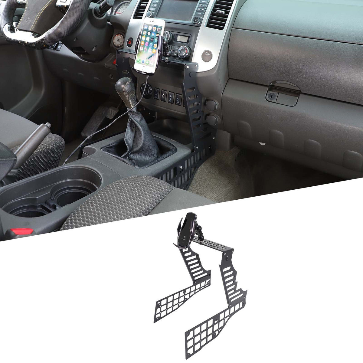 Wireless Center Molle Panel Digital Device Mount For Nissan Frontier D40 2009-17 17