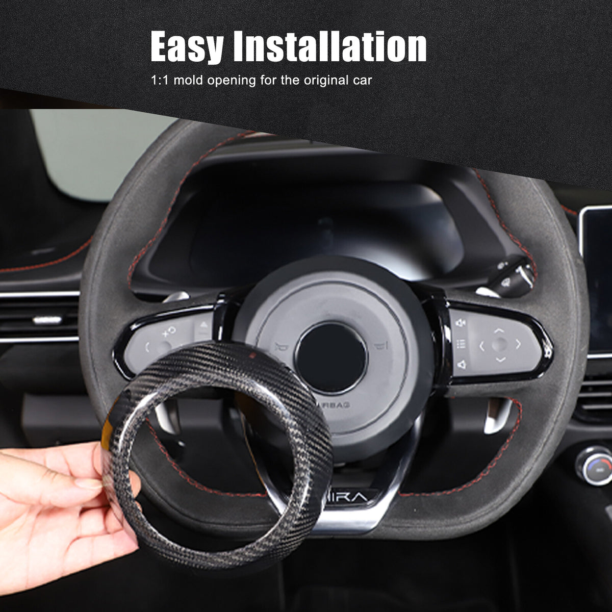 Real Carbon Fiber Steering Wheel Center Surround Cover For Lotus EMIRA 22-25 US 8
