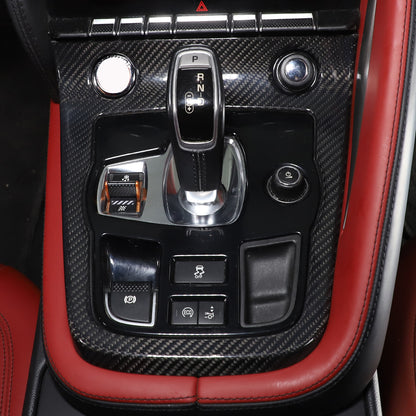 Real Carbon fiber Center Console Gear Shift Panel Trim for Jaguar F-type 13-22 5