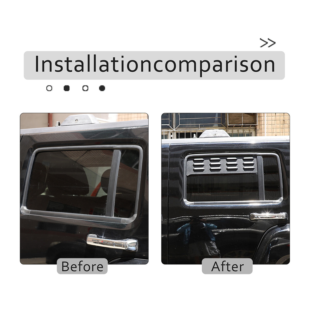 Black Aluminium Alloy Door Window Air Vents Screens For Hummer H3 2005-09 13