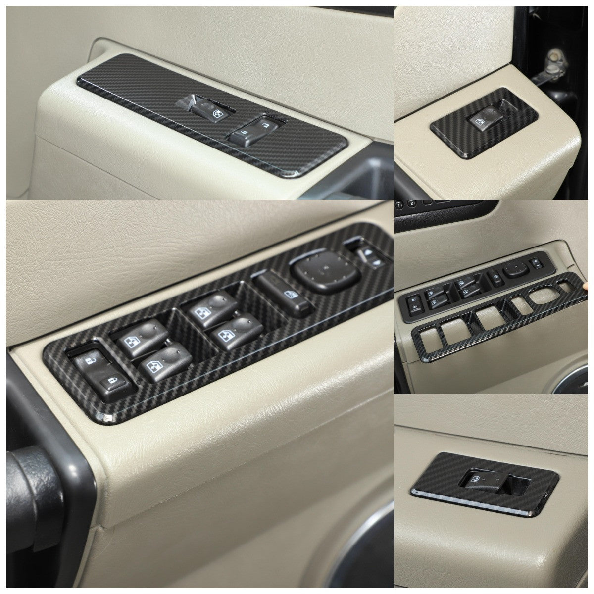 ABS Carbon Fiber Interior Full Set Panel Cover Trim Kit for Hummer H2 2003-2007 36