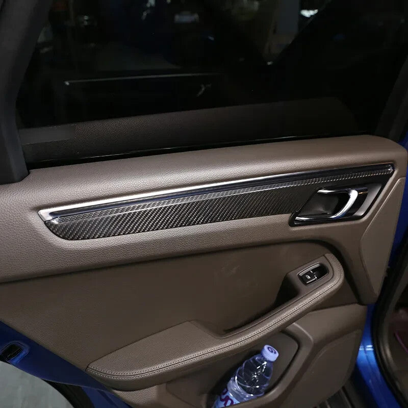Real Carbon Fiber Interior Door Panel Trim Cover For Porsche Macan 95B 14-20 US 4