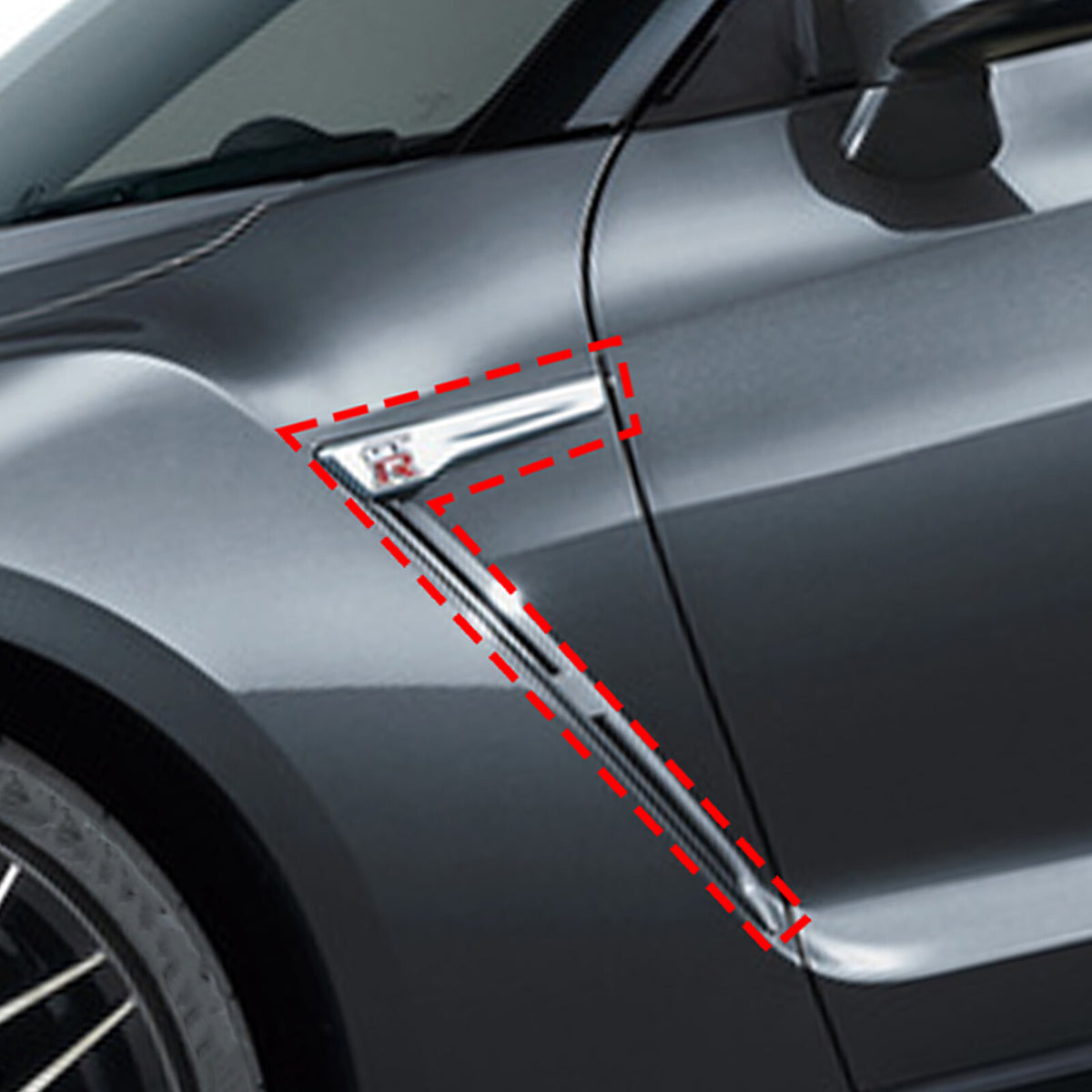 Real Carbon Fiber Side Fender Wing Decal Trim For Nissan GT-R R35 2008-2016 12