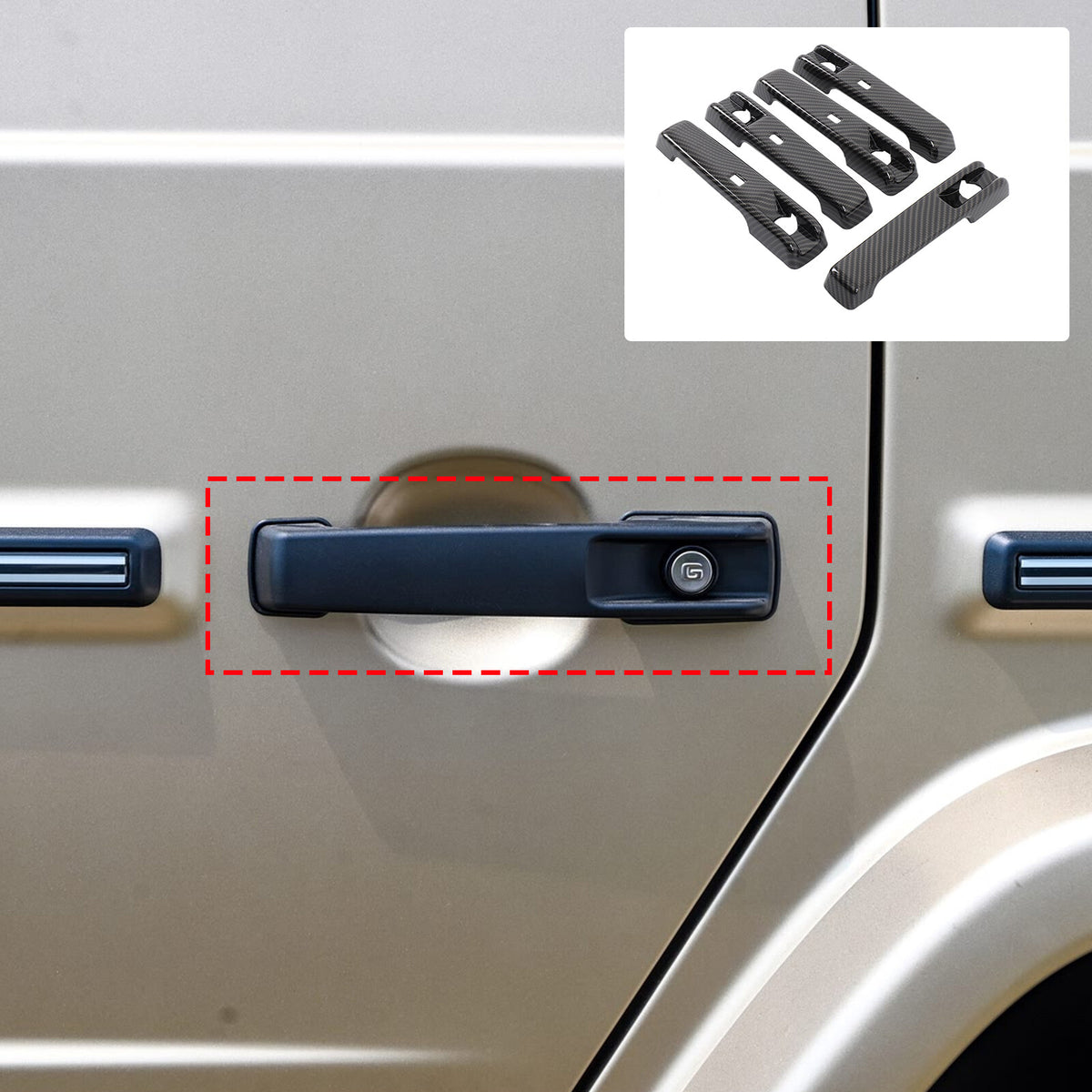 Carbon Fiber ABS Exterior Front Bumper Door Trim For Benz G-Class W465 2025+ 3