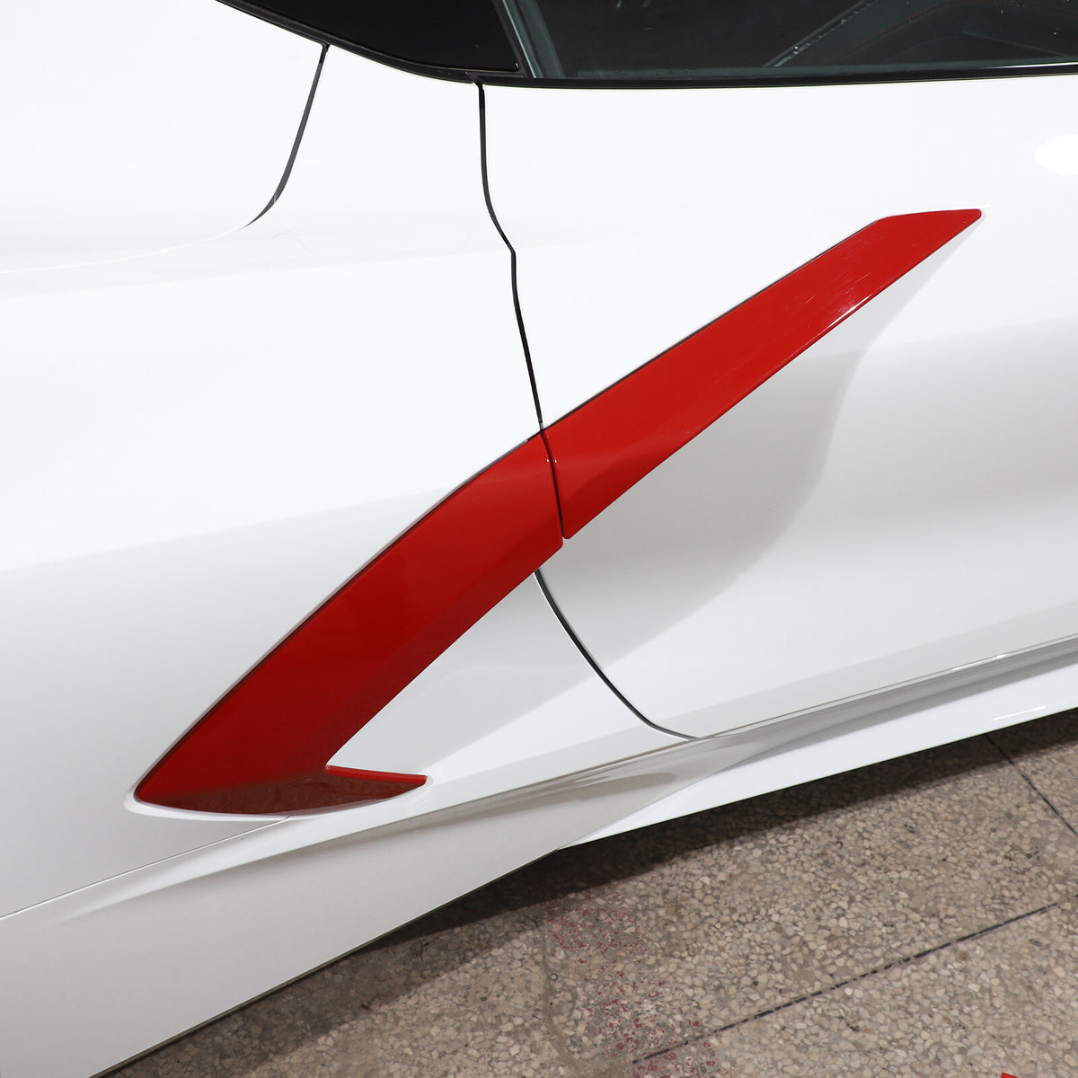 Red Exterior Door Body Side Air Vent Cover Trim Molding For Corvette C8 20-26 US 7