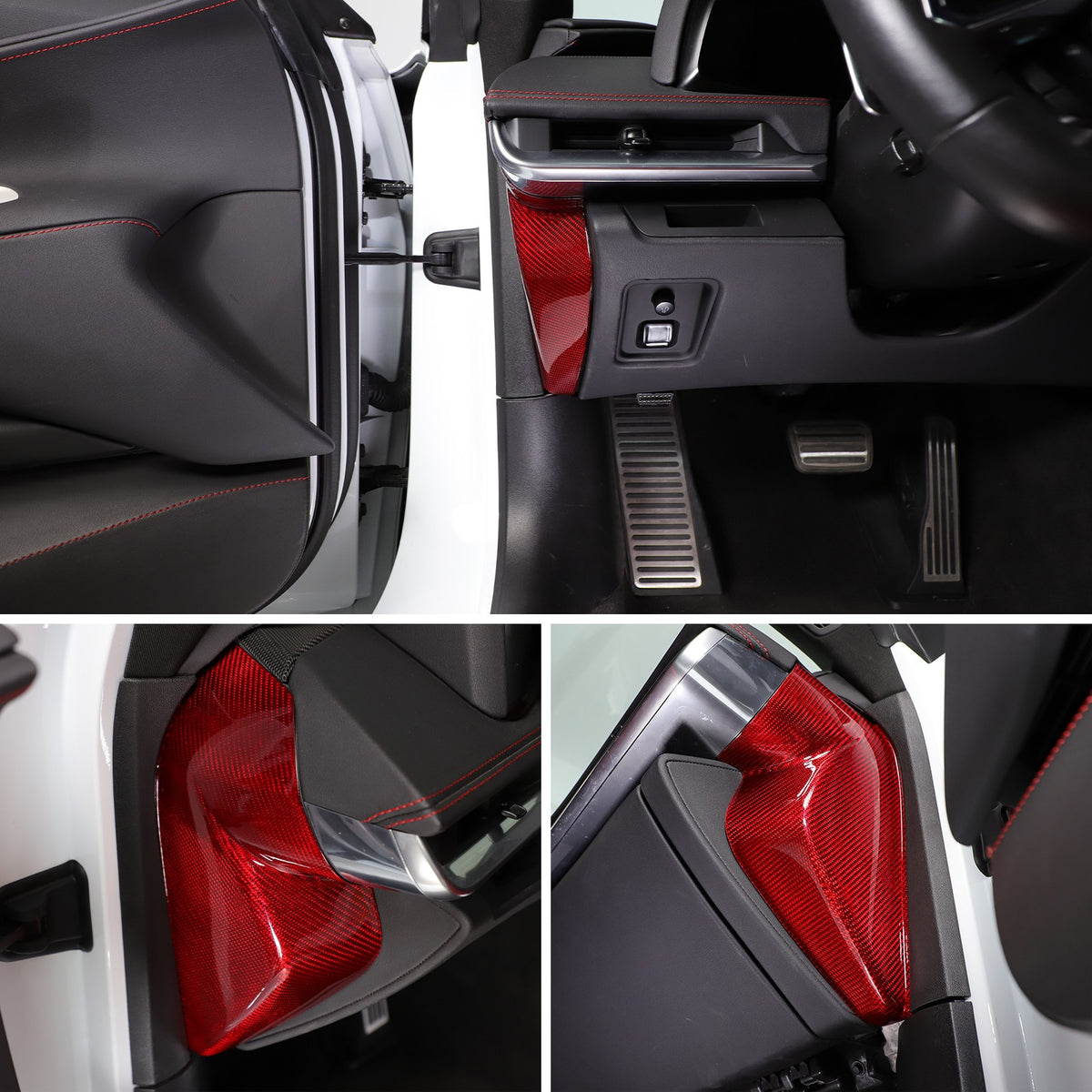 Red Real Carbon Fiber Full Interior Set Decor Trim Kit for Corvette C8 20-25 - Styles 66-68 21