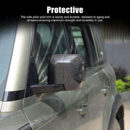 Honeycomb Carbon fiber Side Rear Mirror Cover Caps Trim For LR Defender 2020-24 12