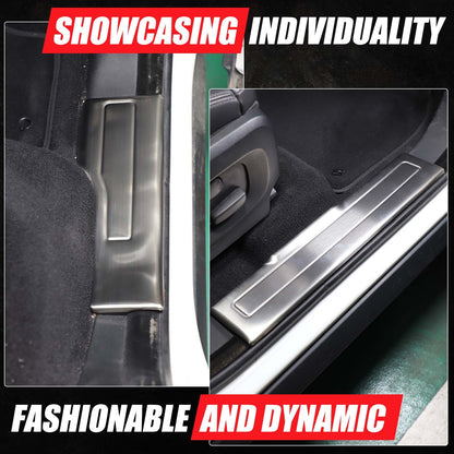 Silver Interior Door Sill Guard Protector Cover For Range Rover Evoque L538 21