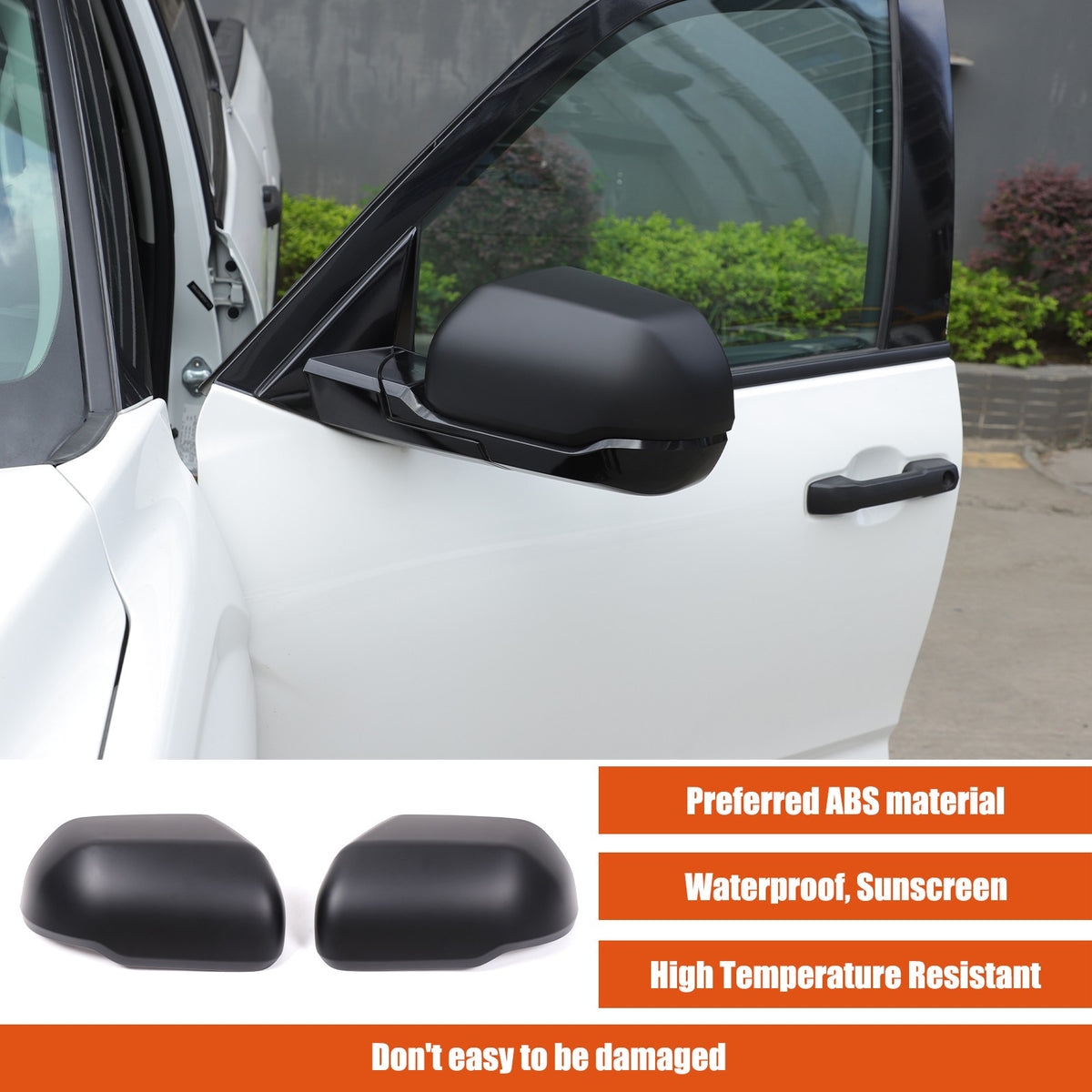 Matte Black Exterior Rearview Mirror Cover Trim For Toyota Tundra/Sequoia 2022+ 14