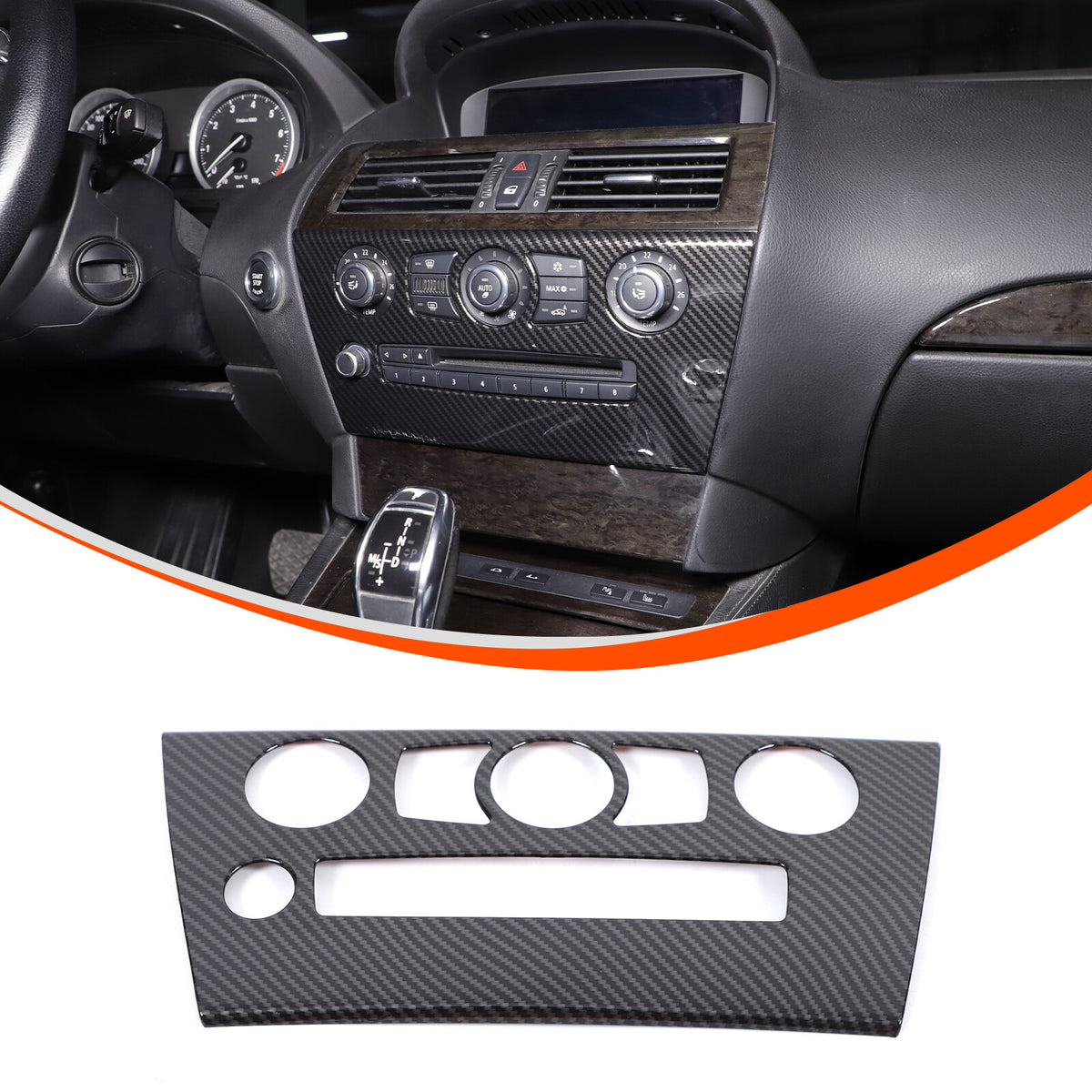 ABS Carbon Center Air Conditioning Cover Trim For BMW 6 Series E63 E64 2004-2009 24