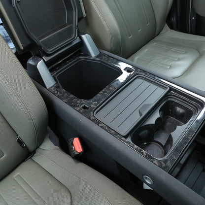Forged Carbon Fiber For LR Defender 110 90 2020-2023 Cup Holder Panel Trim Cover 20