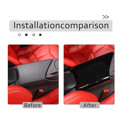 Glossy Black Center Console Armrest Box Lid Covers For C8 Corvette 20-26 US 9