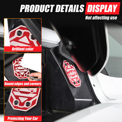 Replacement Red Aluminum Rear Quarter Window Emblem Badge For Corvette C8 20+ US 12
