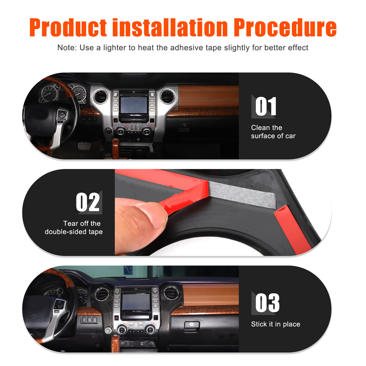 For Toyota Tundra 2014-2021 ABS Carbon Interior Side Air Vent Outlet Covers 6