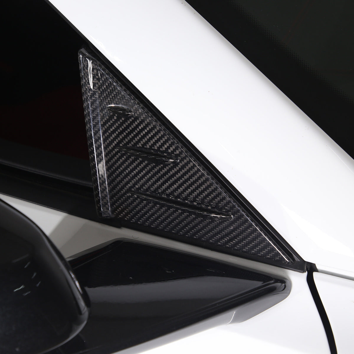 Real Carbon Window Triangle Cover Trim For Corvette C8 Stingray Z06 Z51 Exterior 6