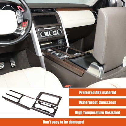 3pcs Wood Grain Center Console Trim Kit For Land Rover Discovery 5 L462 2017-20 3