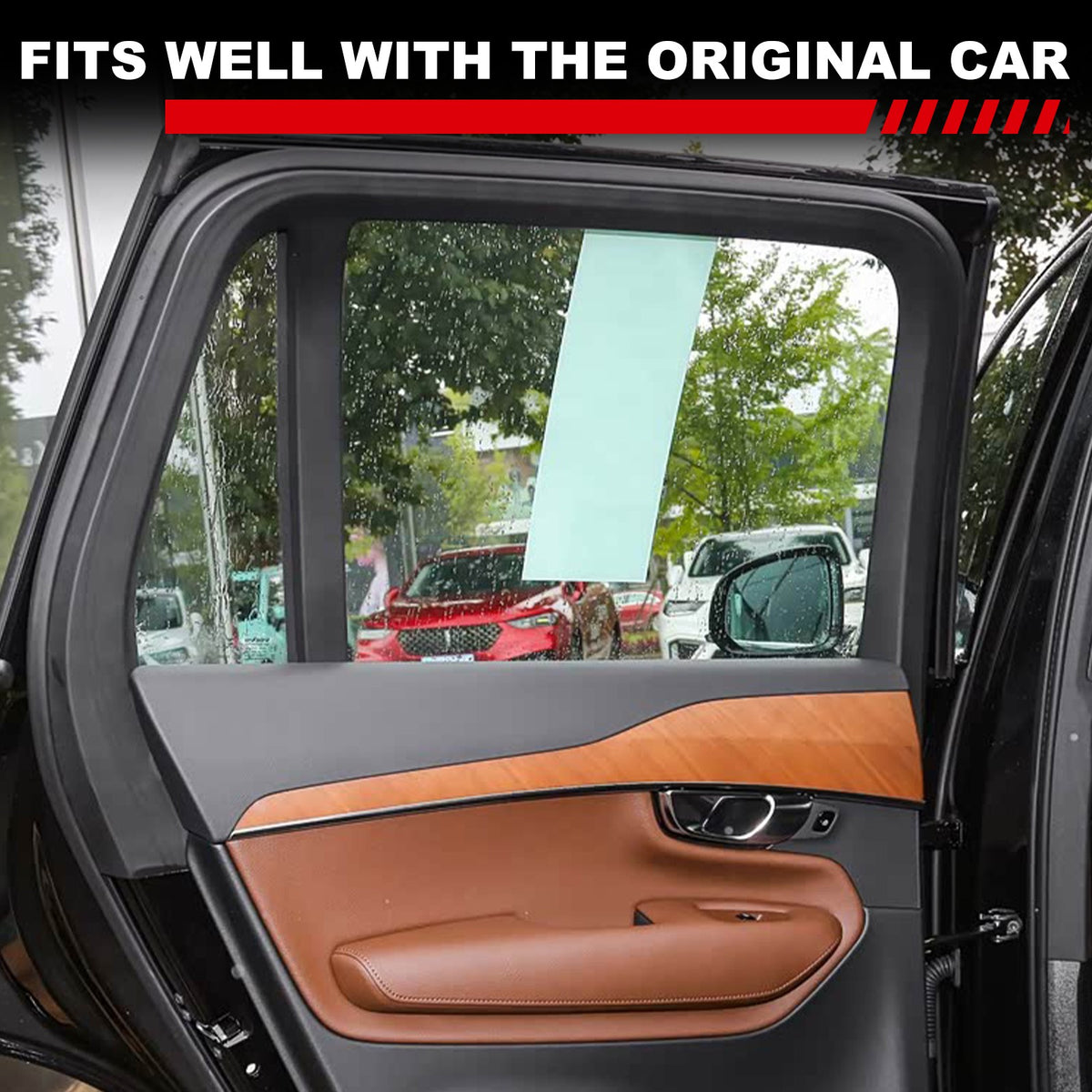 Black ABS Rear Window Visor Sun Shade Cover For Volvo XC90 2015-2024 3