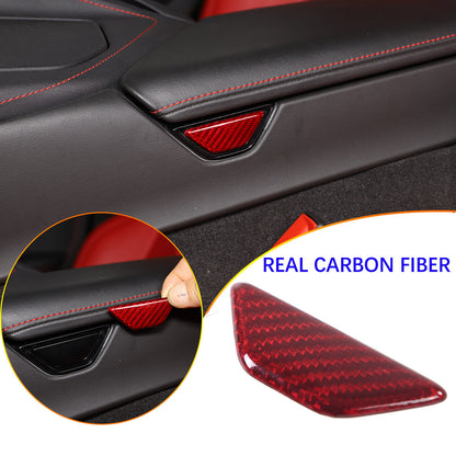 Red Real Carbon Fiber Interior Set Decor Trim Set for Corvette C8 Coupe 20-25 7