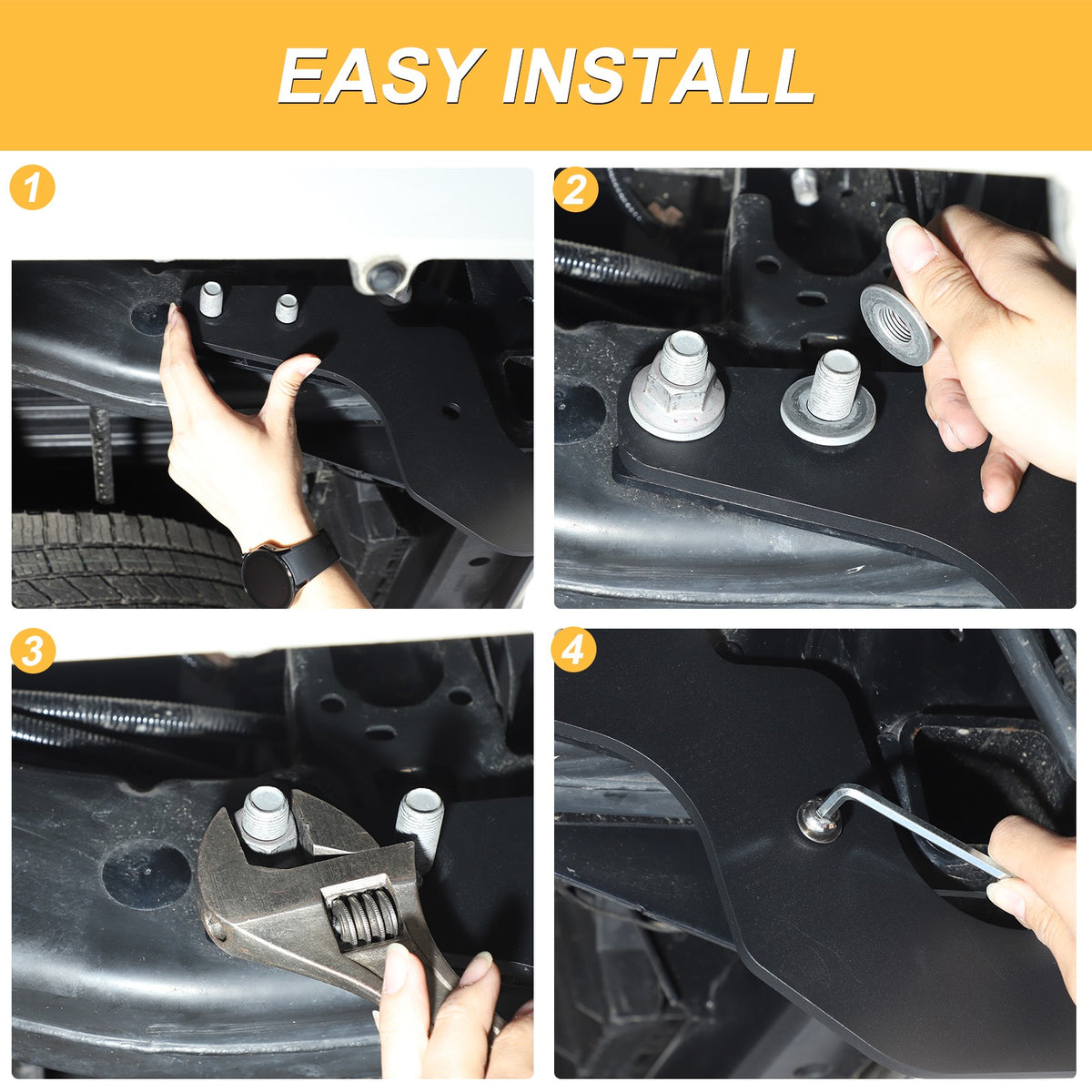Black Rear Bumper Tow Hook Rescue Recovery Kits For Toyota Tundra 2022+ 7