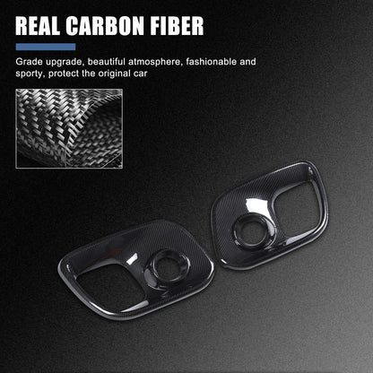 Real Carbon Fiber Front Fog Light Cover Trim For Fiat 500 Abarth 312 2017+ 17
