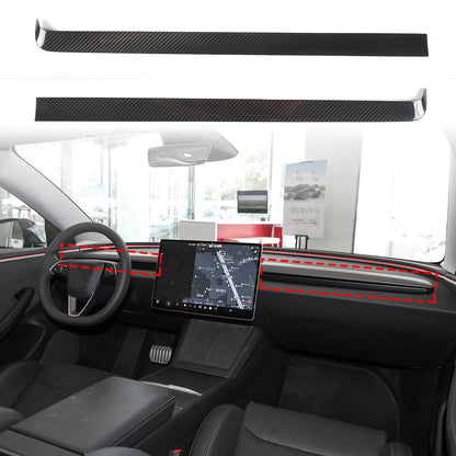 Real Carbon Fiber Dashboard Air Vent Panel Cover Trim For Tesla Model 3 23+ 1