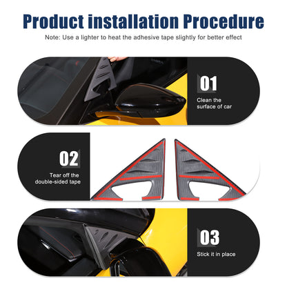 Matte Real Carbon fiber Window A Pillar Triangle Cover Trim for Lotus EMIRA 21+ 11