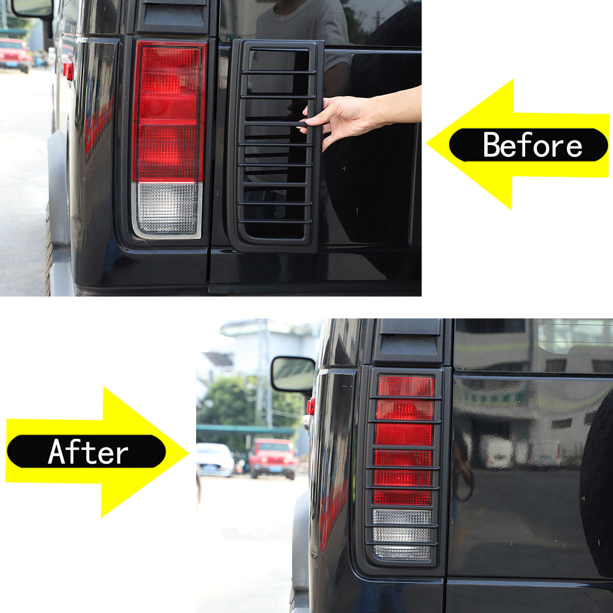 Matte Black Rear Tail Light Lamp Trim Cover Frame Fit For Hummer H2 2003-2009 3
