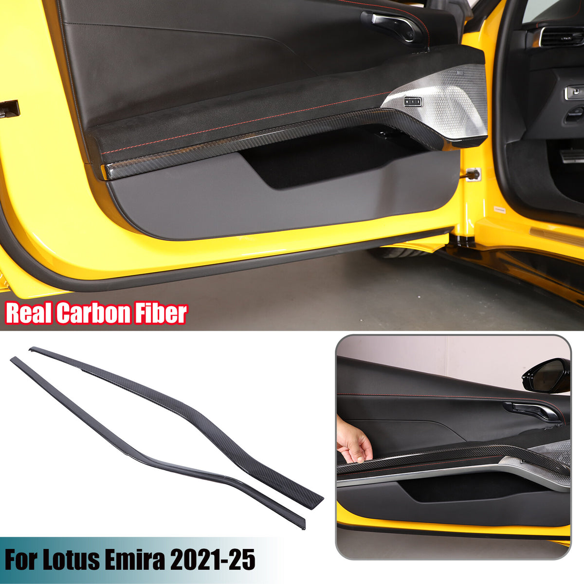 Real Carbon Fiber Full Interior Set Decor Cover Trim Kit For Lotus Emira 2021+ 16
