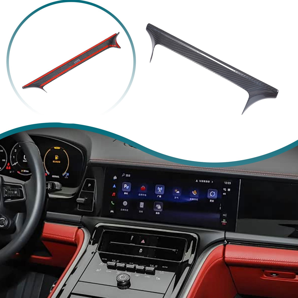 Real Carbon Fiber Center Upper Air Outlet Trim For Porsche Panamera 972 2024+ 1