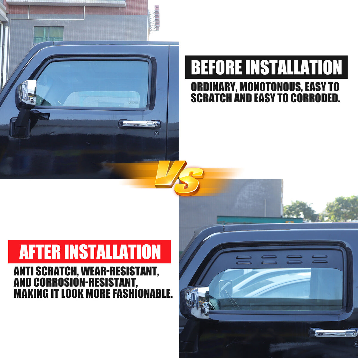 Alloy Front Door Window Louver Air Vent Panel Trim Cover For Hummer H3 2005-2009 19