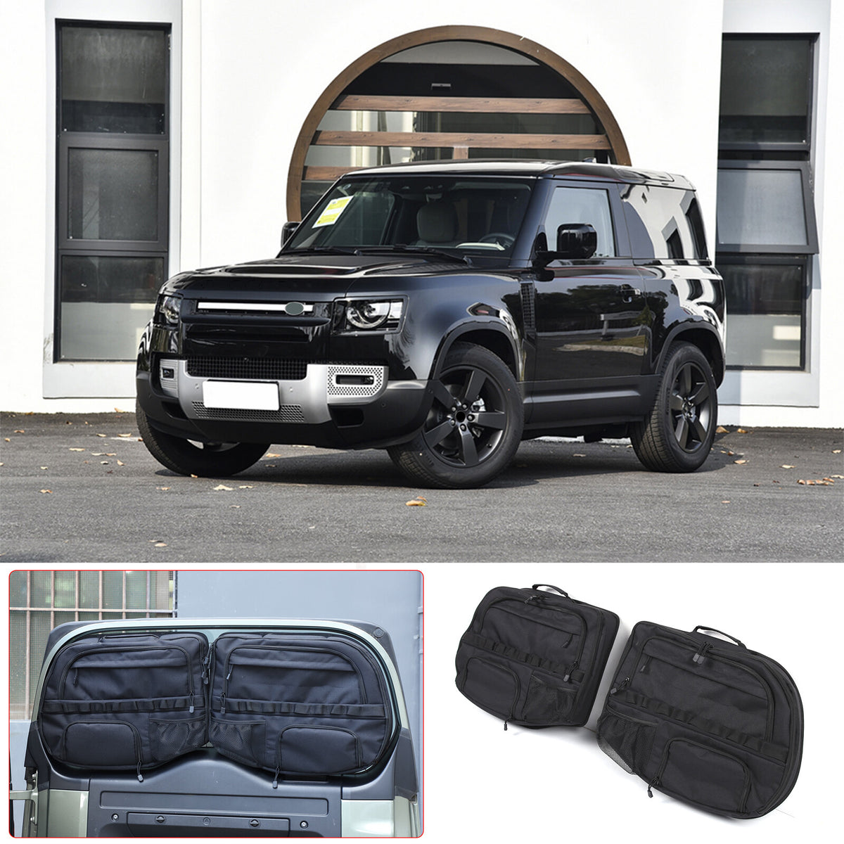 Tailgate Rear Door Cargo Trunk Storage Bag Organizer For Land Rover Defender 20+ 4