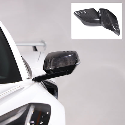 Real Carbon Fiber Side Mirror Air Duct Trim Cover For Corvette C8 2020+ 18