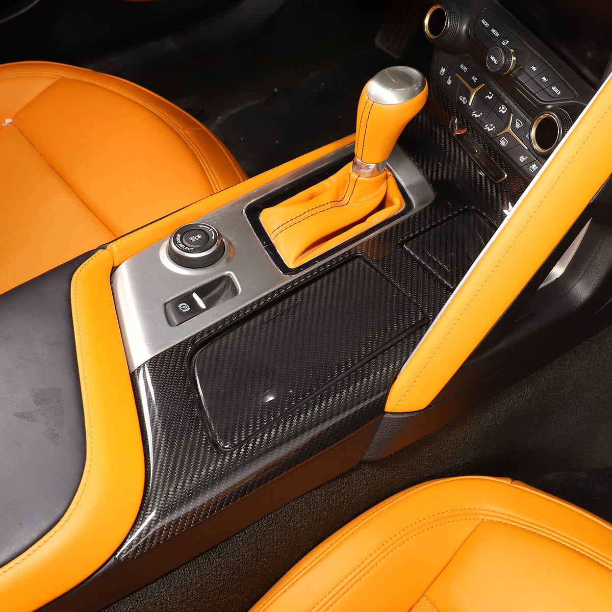 Real Carbon Fiber Center Console Panel Armrest Trim Cover For Corvette C7 14-19 11