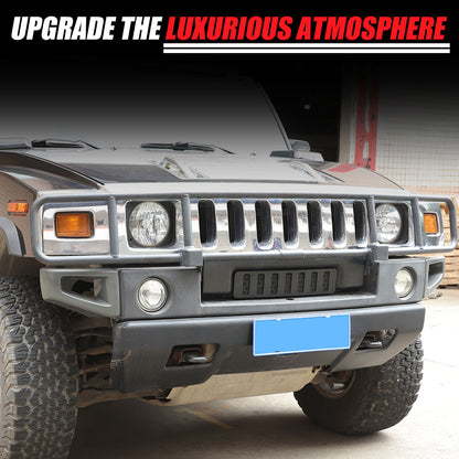 Black Alloy Black Front bumper Lower Grille Trim Cover For Hummer H2 2003-2009 9