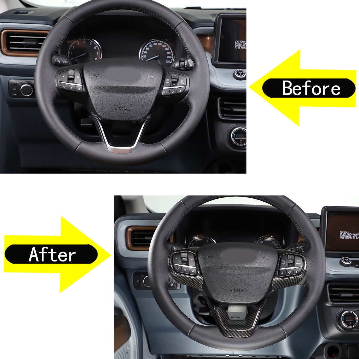 Carbon fiber ABS Full Set Interior Decoration Cover Trim For Ford Maverick 2022 3