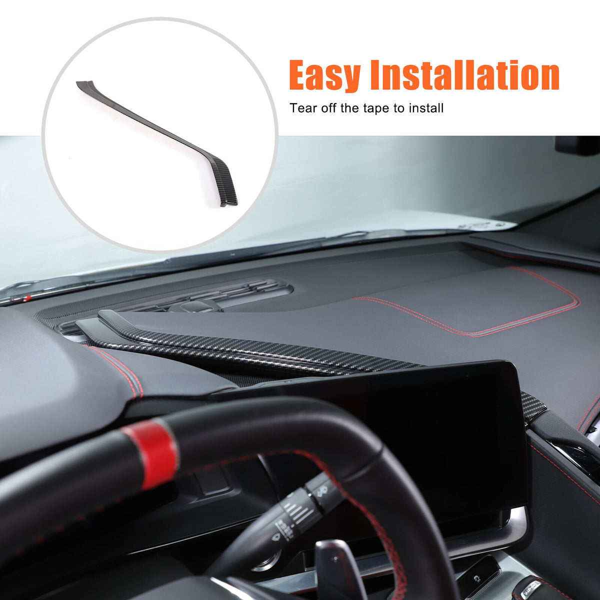 ABS Carbon Fiber Navigation Screen Rear Trim Cover For Corvette C8 2020-2025 10