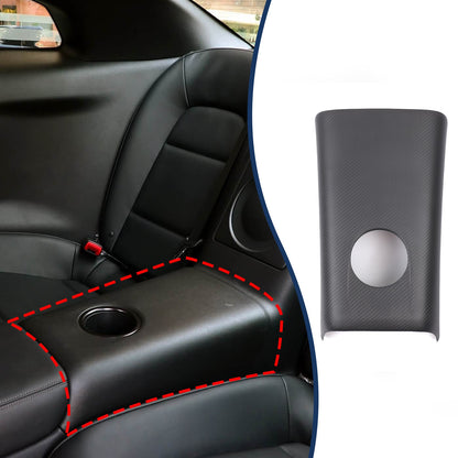 Matte Real Carbon Fiber Rear Cup Holder Panel Trim For Nissan GTR R35 2008-2016 11