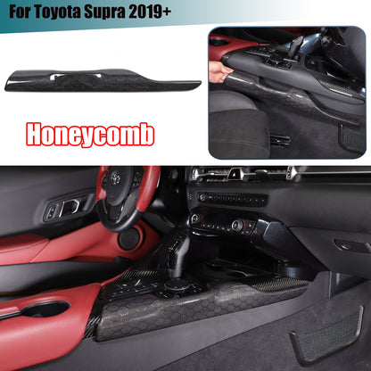 Real Carbon Fiber Console Gear Shift Frame Side Cover For Toyota Supra A90 19-25 1