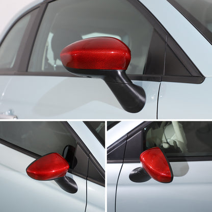 Red Carbon Fiber Exterior Side Rear Mirror Trim For Fiat 500 Abarth 595 2010+ US 10