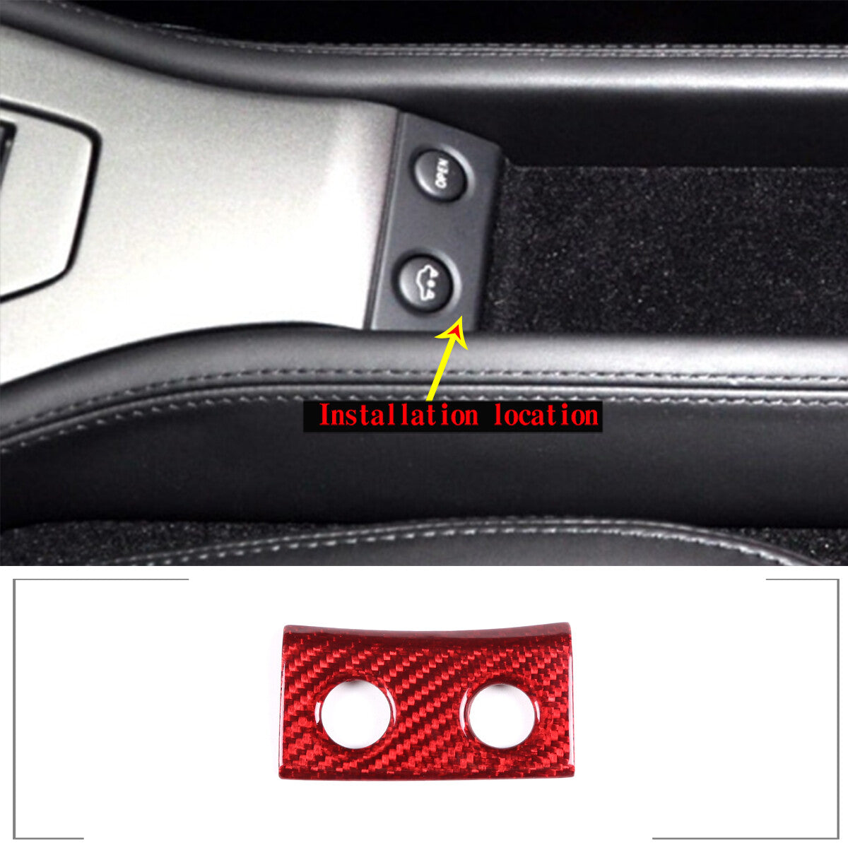 Red Real Carbon Fiber Center Interior Set Cover Trim Kit For Ferrari 458 2011-16 48