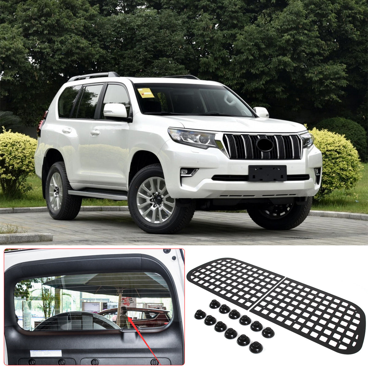 Tailgate Storage Trunk Cargo Shelf Molle Panel for Land Cruiser Prado 2010-23 10