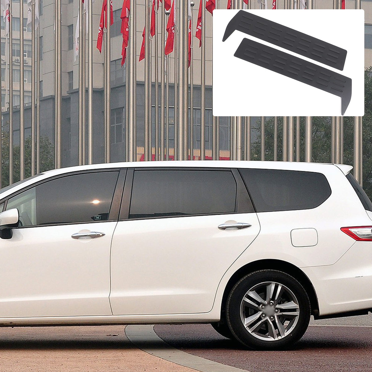 Aluminum Rear Door Window Louver Air Vent Panel Trim For Honda Odyssey 2009-2014 8