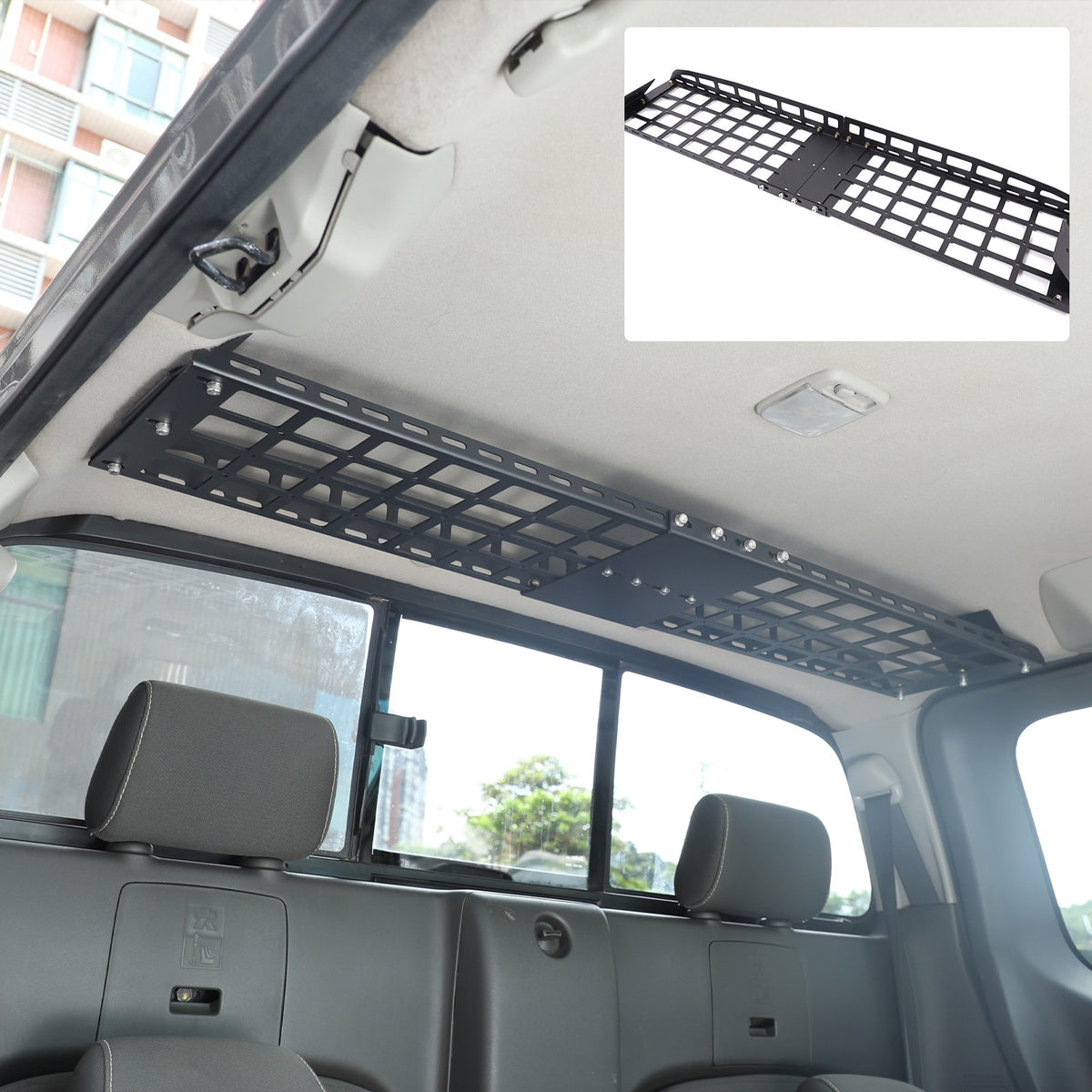 Aluminum Rear Roof Hanging Rack Molle Panel For Nissan Frontier King Cab 2009-17 1