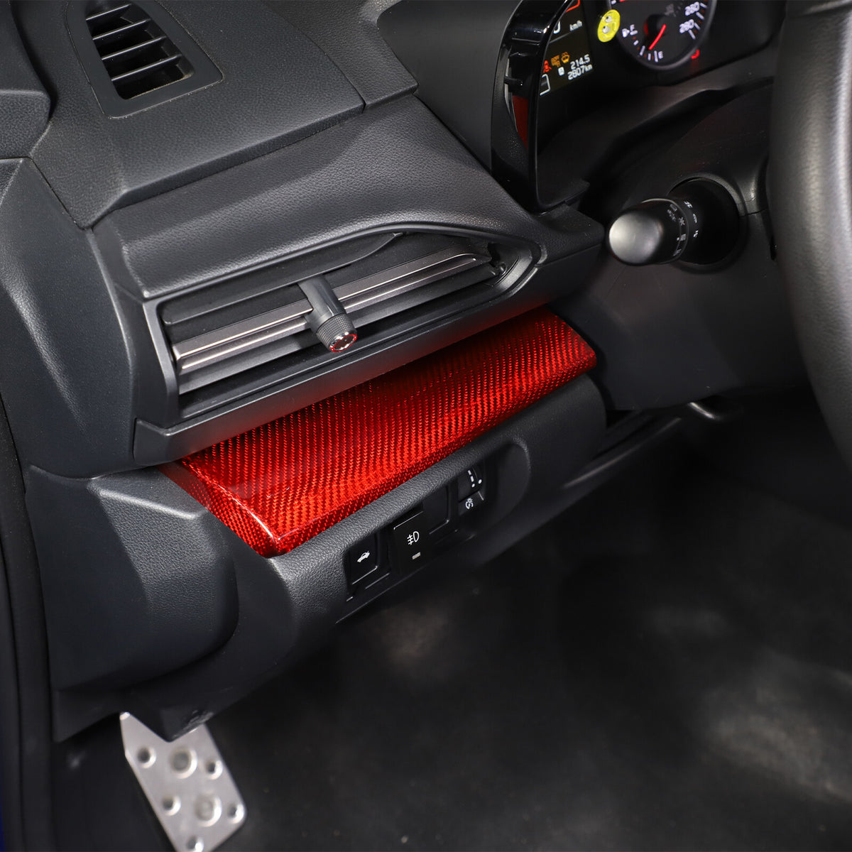 Red Real Carbon Fiber Center Console Panel Trim For Subaru WRX VB Crosstrek 22+ 14
