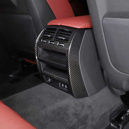 Carbon Fiber Color Rear Air Vent Outlet Frame Trim For BMW 5 Series G30 2020-22 11