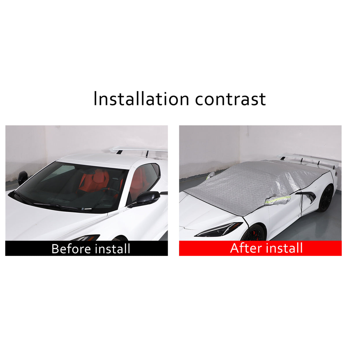 Car Windshield Snow Cover Front Winter Guard Protector For Corvette C8 20-26 US 11