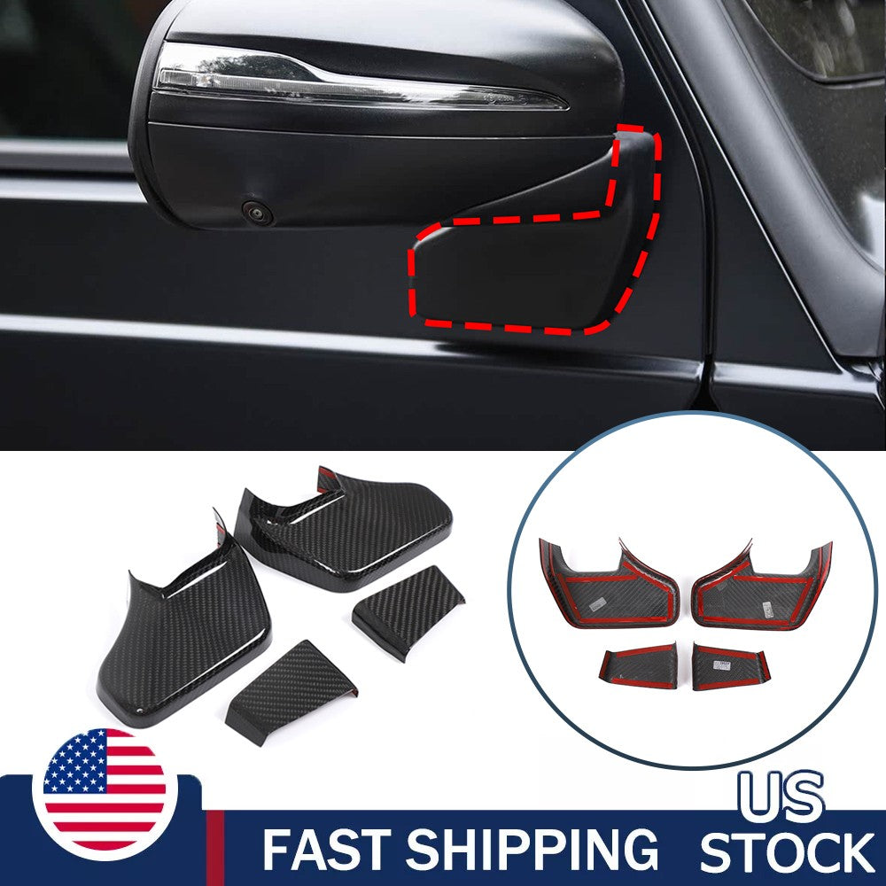 Real Carbon Fiber Rearview Mirror Base Cover Trim For Benz G-Class W465 2025 US 1