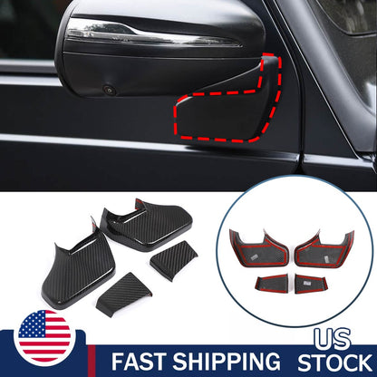 Real Carbon Fiber Rearview Mirror Base Cover Trim For Benz G-Class W465 2025 US 1