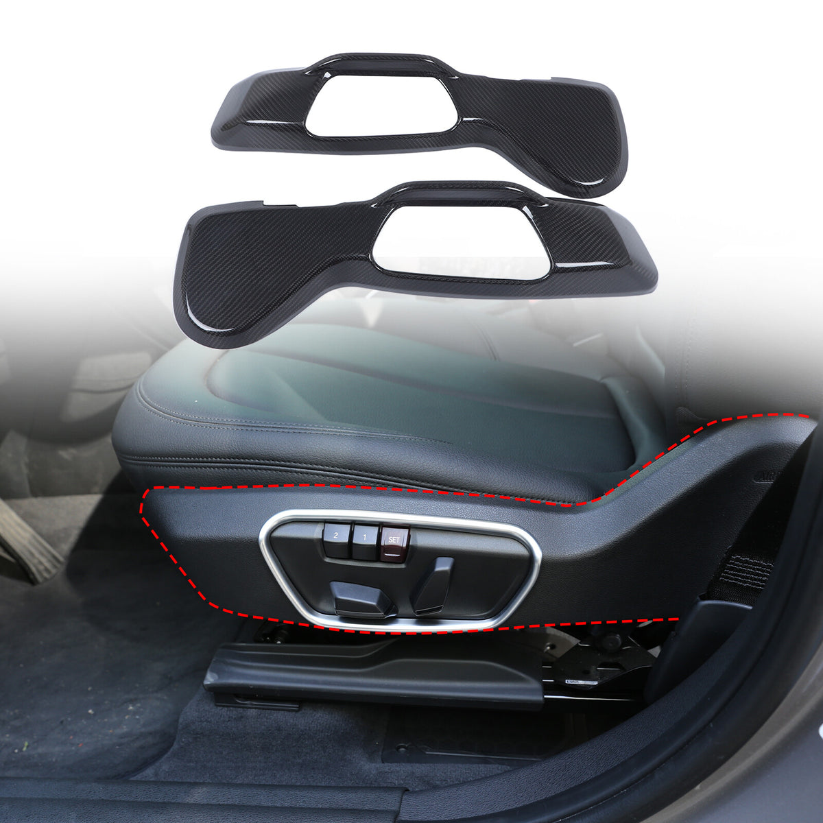 Real Carbon Fiber Interior Seat Side Panel Trim Cover For Toyota Supra A90 19-24 2