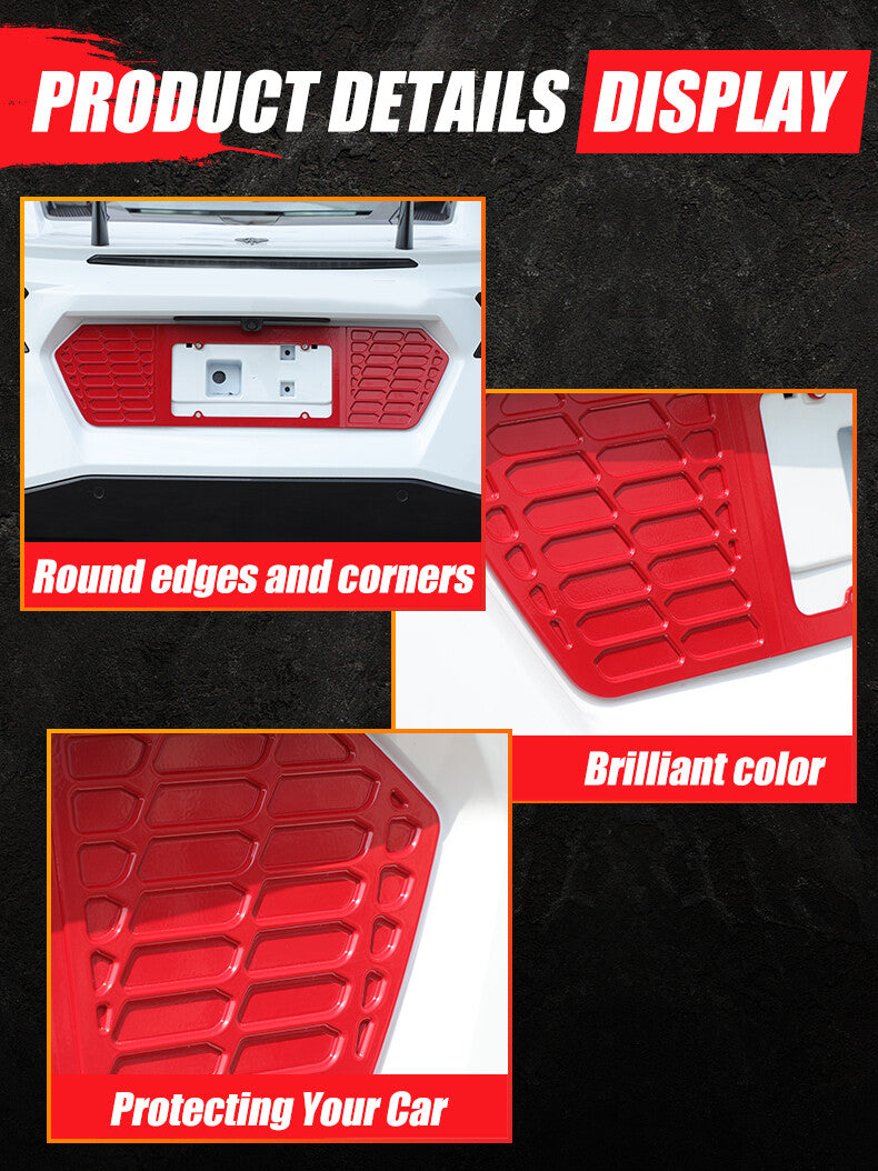 Red Alloy Rear License Plate Filler Frame Trim Cover For Corvette C8 2020-25 22